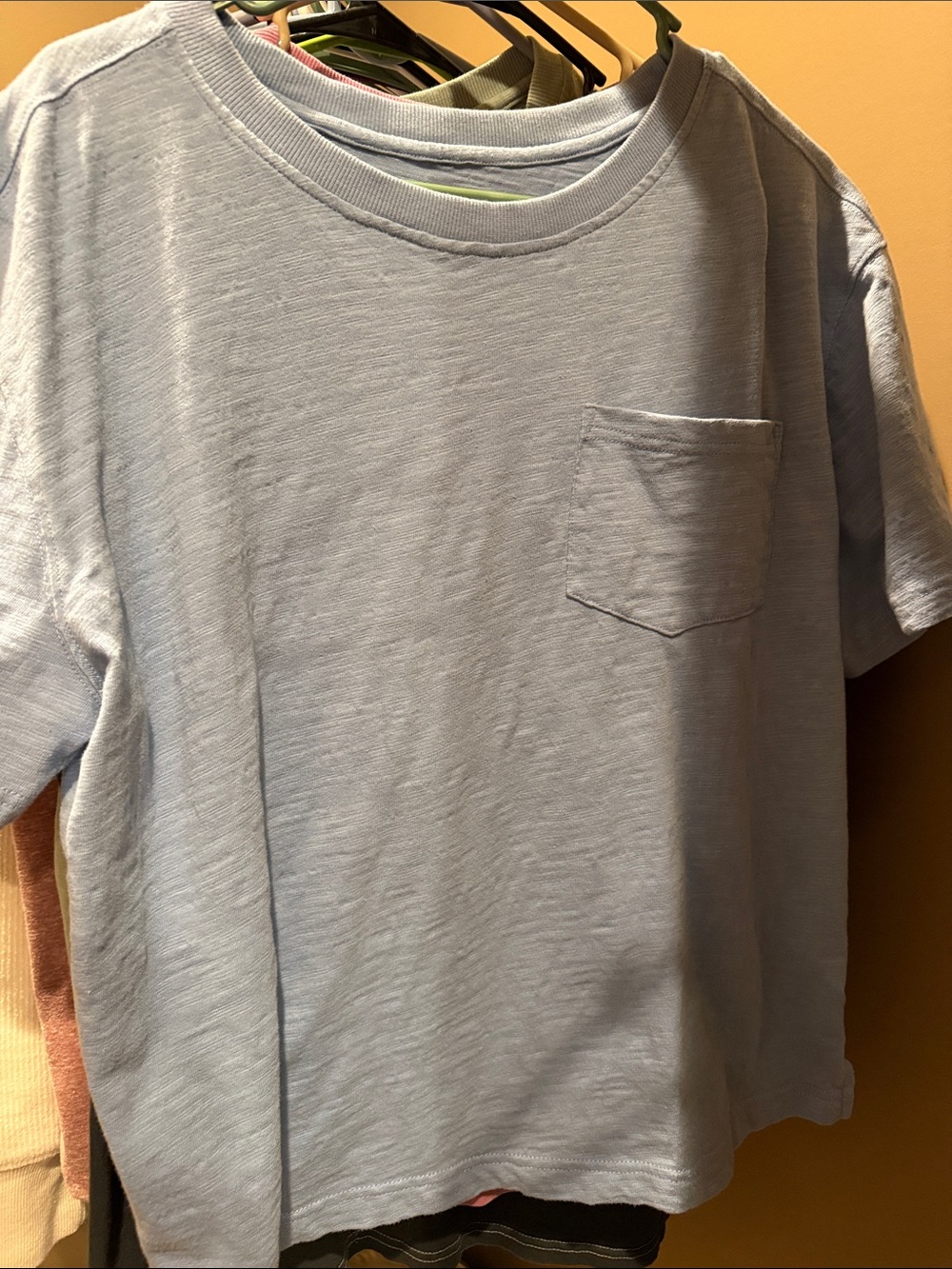 Women's Light Blue Short Sleeve Pocket Tee